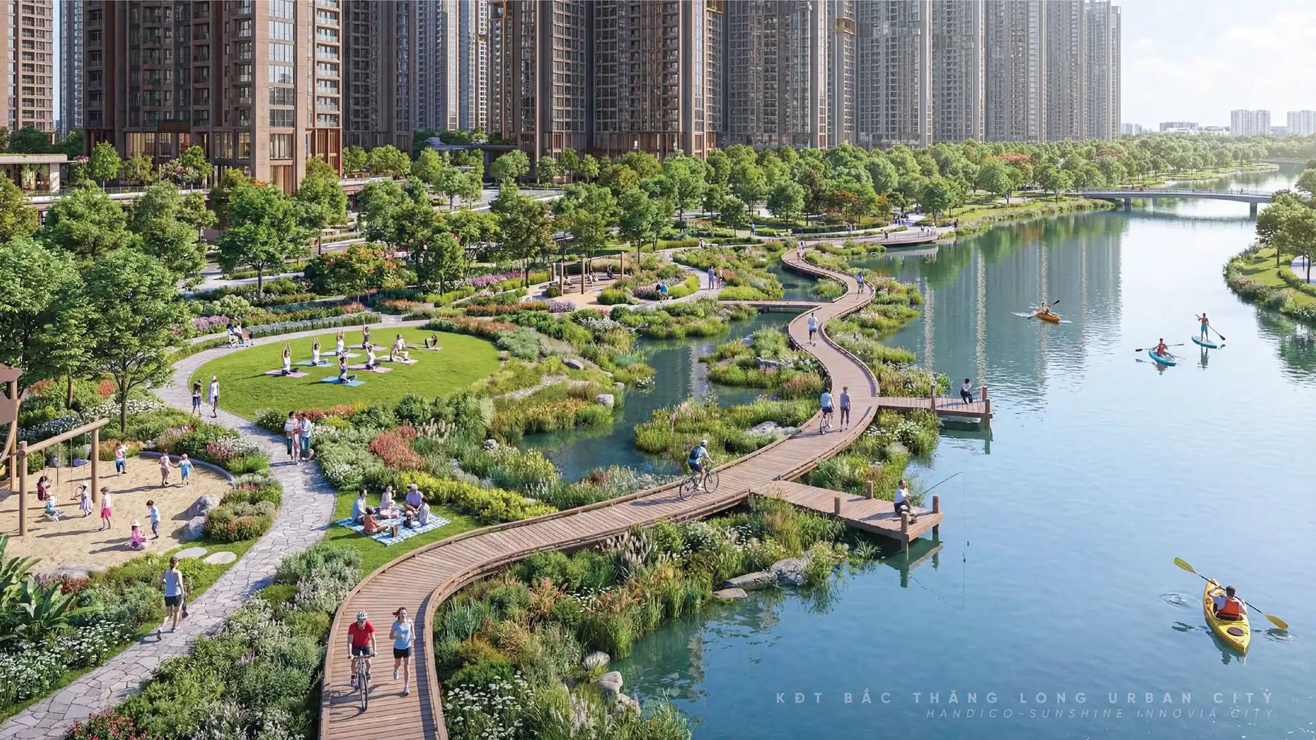 Không gian xanh tại Bắc Thăng Long urban City