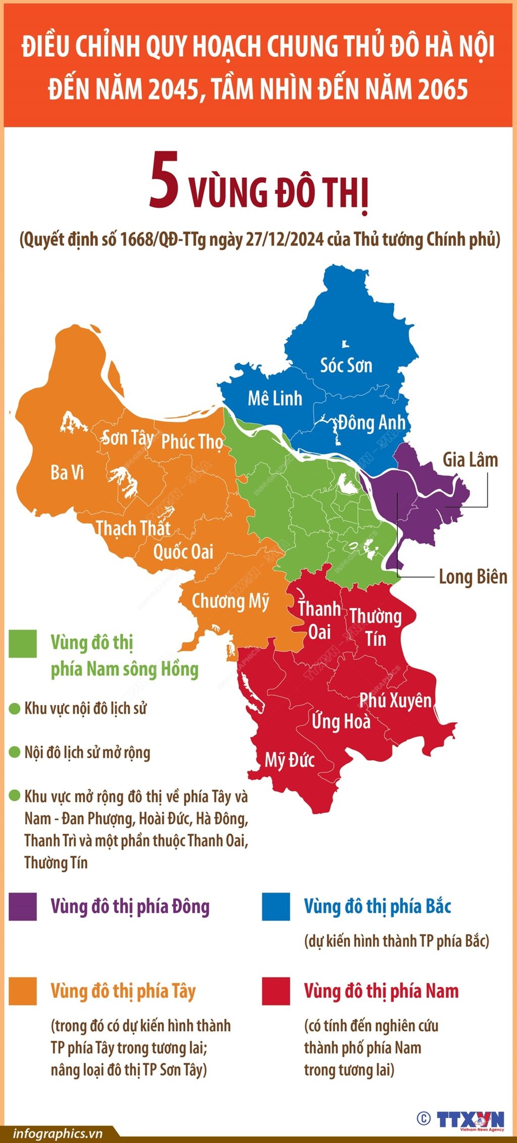 Quy hoạch chung Thủ đô đến năm 2045, tầm nhìn đến năm 2065