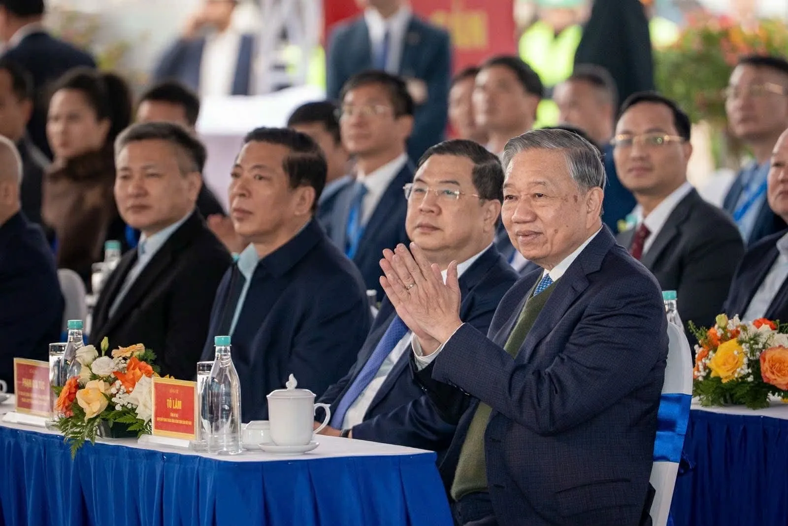 Tổng Bí thư Tô Lâm tại lễ khởi công khu đô thị đa mục tiêu xã Phúc Thịnh, Thiên Lộc, Mê Linh, sáng 2/2